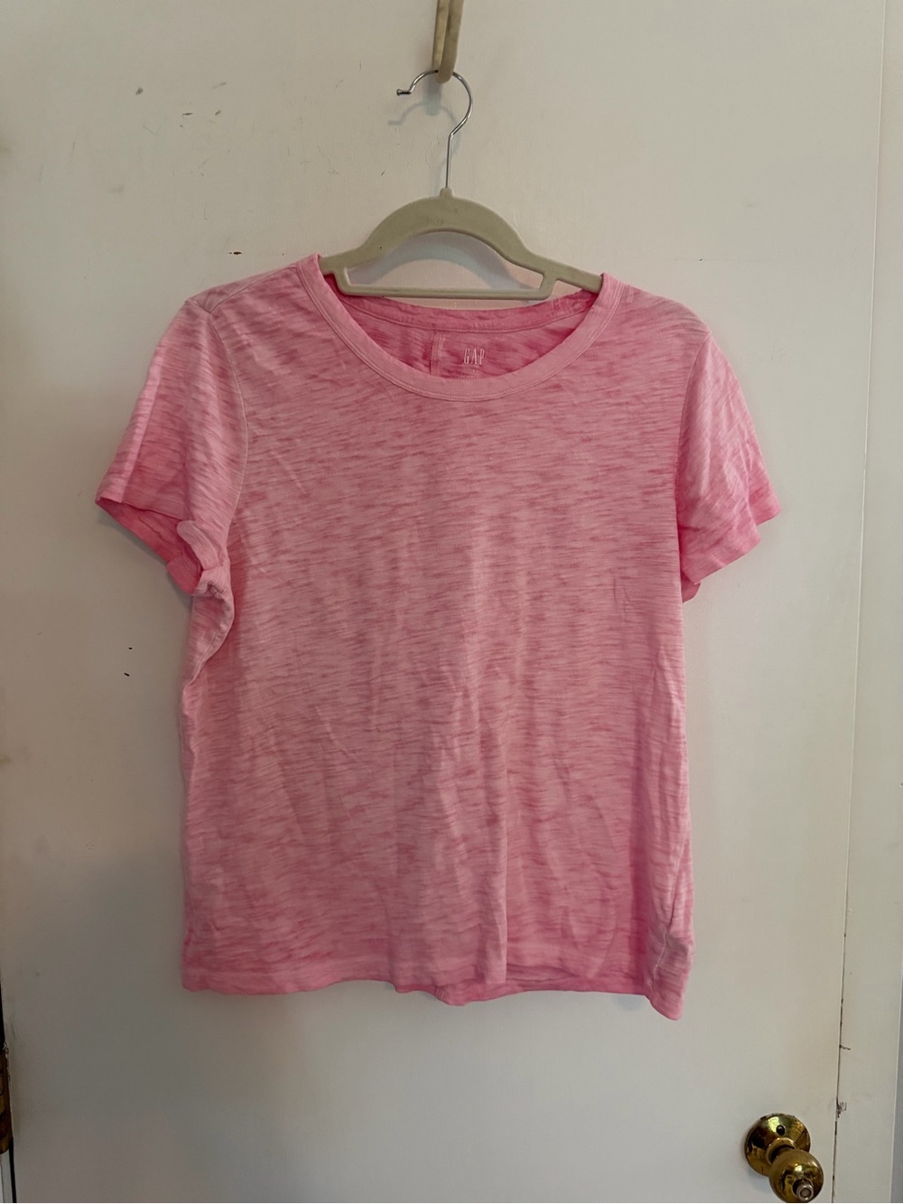 GAP Heathered Pink Short Sleeve Crewneck Tee | Large